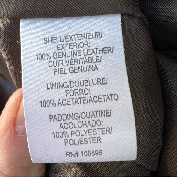 Worth Brown Quilted Leather Luxury Jacket High Neck Zip Front Size 14 - Picture 5 of 10